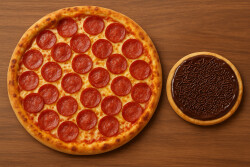 COMBO FORMIGUINHA - Pizza grande e Mini pizza de CHOCOLATE 