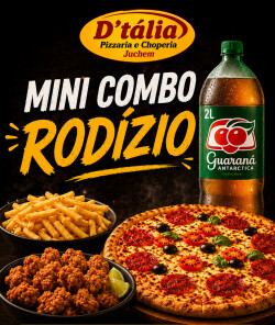 MINI COMBO RODIZIO PIZZA MEDIA e PORÇAO DE 300G frango a passarinho e batata frita E GUARANA 2L